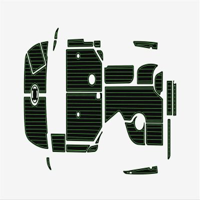 ATDEK 2001-2009 Sea Ray 280 Sundancer Cockpit & Swim Platform 1/4 6mm eva Faux Teak Deck Surfing Boat Fishing Boat Motorcycle Hurts crapet Non-Slip mat Floor (Black Over Green)