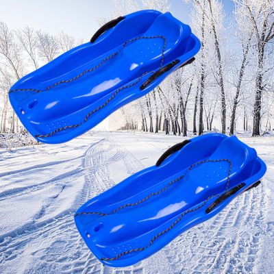 Children's Sledge, Two-Person Sledge, Frost-Resistant and Hard-Wearing Sledge, Thickened Winter Sledge, Sledge with Backrest and Pull Rope