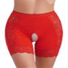 Hularka Women's Lace Trim Boy Shorts Underwear High Waist Hollow Out Safety Shorts Underpants Red X-Large view 1