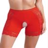 Hularka Women's Lace Trim Boy Shorts Underwear High Waist Hollow Out Safety Shorts Underpants Red X-Large view 2