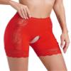Hularka Women's Lace Trim Boy Shorts Underwear High Waist Hollow Out Safety Shorts Underpants Red X-Large view 3
