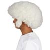 HPO Adult Men's White Afro Wig, Perfect for Halloween,Flame-retardant Synthetic Fiber view 2