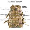 aiGear Tactical Backpack for Men, 25L Military Backpack, 3-Day Bug Out Bag for Camping Hiking Hunting with Molle System Army Daypack (25L Camo) view 2