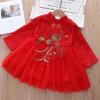 Baby Girls Dress for Chinese New Year, Kids Girl Long Sleeve Tang Suit Traditional Dress view 2