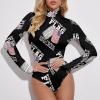 Stand for Me Kneel for Cross US Patriot Women's Long Sleeve Bodysuit Turtleneck Tops Stretch Jumpsuit T Shirts 2XL view 3