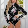 Stand for Me Kneel for Cross US Patriot Women's Long Sleeve Bodysuit Turtleneck Tops Stretch Jumpsuit T Shirts 2XL view 4