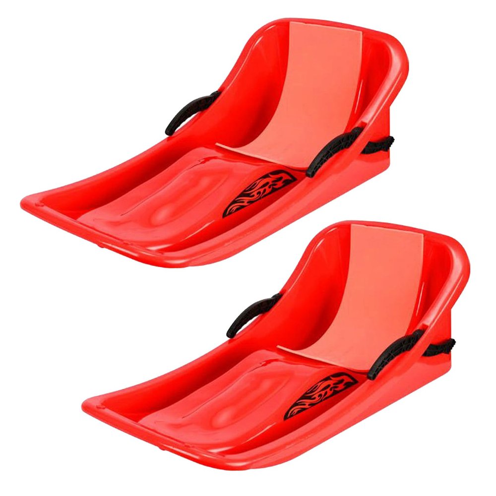 Double Thickened Sledge, Double Handle Children's Sledge, Sledge with Backrest, Frost-Resistant and Wear-Resistant Sledge, Winter Sledge