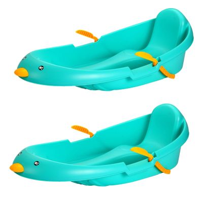 Plastic Sledges, Winter Sledges, Children's Skis, Sledges with Backrest, Sledges with Brake Pull Rope, Thickened Wear-Resistant Sledges