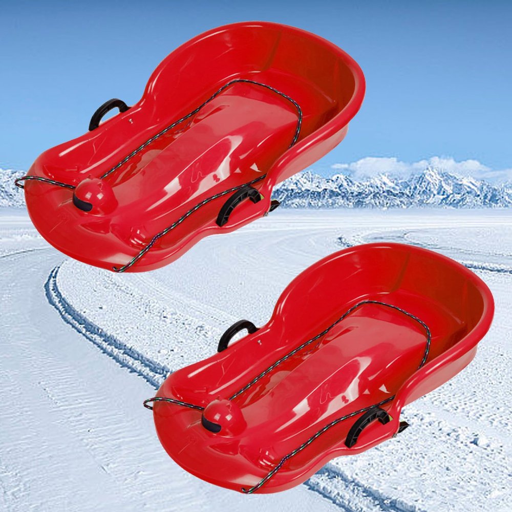 Children's Sledges, Winter Sledges, Sledges with Backrests, Sledges with Brake Pull Rope, Thickened Wear-Resistant Sledges