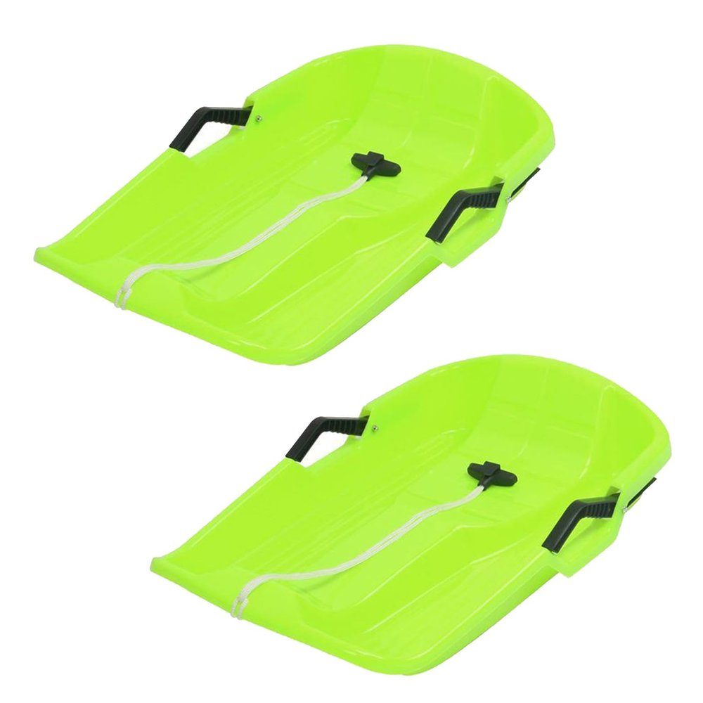 Winter Sledges, Thick Wear-Resistant Sledges, Children's Sledges, Sledges with Brakes and Pull Ropes, Double-Handled Sledges