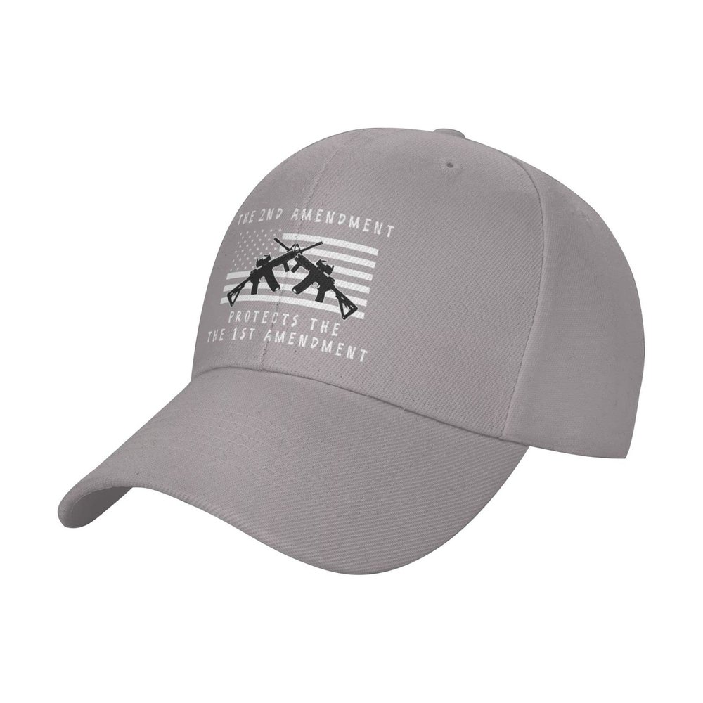 2nd Amendment 1791 Vintage American Flags Baseball Cap Adjustable Snapback Hip Hop Cotton Baseball Cap Trucker's Hat Dad Hat Gray