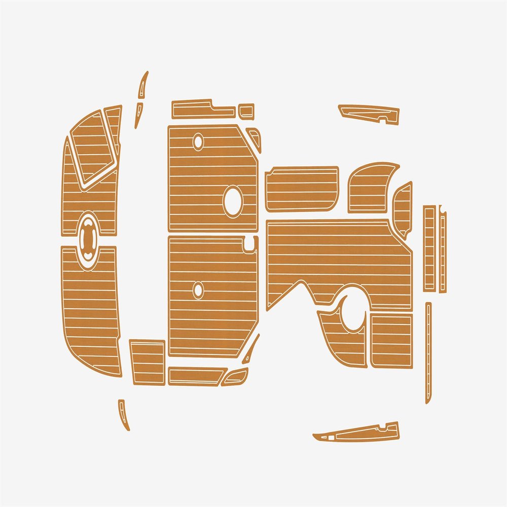 ATDEK 2001-2009 Sea Ray 280 Sundancer Cockpit & Swim Platform 1/4 6mm eva Faux Teak Deck Surfing Boat Fishing Boat Motorcycle Hurts crapet Non-Slip mat Floor (Brown Over White)