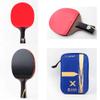 2PCS Ping Pong Racket/Table Tennis Bats 6-Star Double-Sided Reverse Adhesive Suitable for Lntermediate and Beginner/As Shown/Long Handle (As Shown Long Handle) view 2