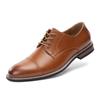 Cusolemore Men's Classic Dress Oxfords, Wingtip Prince Modern Formal Lace Up Shoes, Round Toe, TPR Outsole Brown 11 view 1