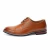 Cusolemore Men's Classic Dress Oxfords, Wingtip Prince Modern Formal Lace Up Shoes, Round Toe, TPR Outsole Brown 11 view 3