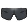 mincl Oversized Wrap Around Sport Sunglasses for Women Men, Futuristic Curved Lens Shades, Y2K Trendy Shield Sun Glasses (black) view 1