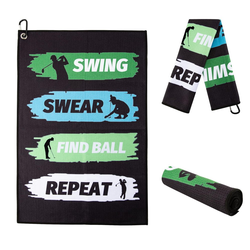 Golf Towel,Printed Golf Towels for Golf Bags with Clip,Golf Accessories Funny Golf Gifts for Men Golfers,Husband Boyfriend Dad,Birthday Gifts for Golf Fan-I Use This Towel to Wash My Balls (Golf#3)