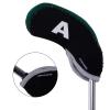 Andux Number Print Golf Iron Club Head Covers with Transparent Window 10pcs/Set Black/Dark Green view 4