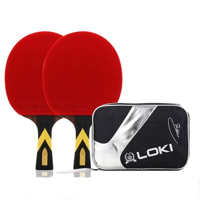 6 Stars Ping Pong Racket Sport Table Tennis Bats Perfect for Professional and Intermediate/As Shown/Long Handle (As Shown Long Handle)