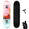 Skateboards Tricks Skate Board 2019cm Complete Skateboard 7 Layer Canadian Maple Double Kick Deck Concave Cruiser Skateboard for Kids Teens Adult Beginner Teens Gift with Tool Backpack (C) view 1