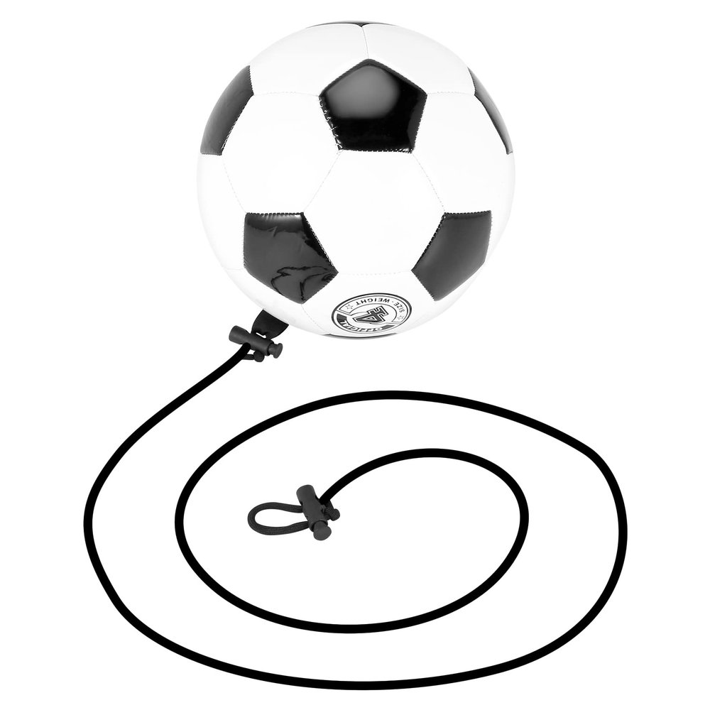 Luejnbogty Soccer Training Ball Adjustable Bungee Elastic Training Ball with Rope Size 4 Football for Training Playing Sports, Black & white