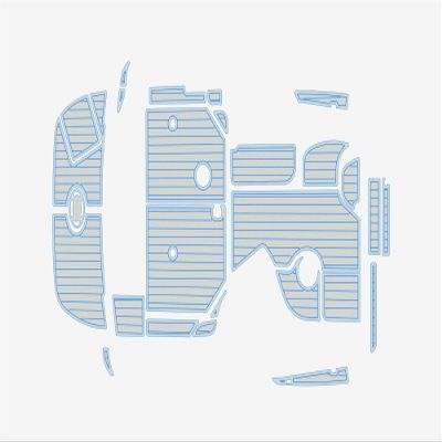 ATDEK 2001-2009 Sea Ray 280 Sundancer Cockpit & Swim Platform 1/4 6mm eva Faux Teak Deck Surfing Boat Fishing Boat Motorcycle Hurts crapet Non-Slip mat Floor (Grey Over Blue)
