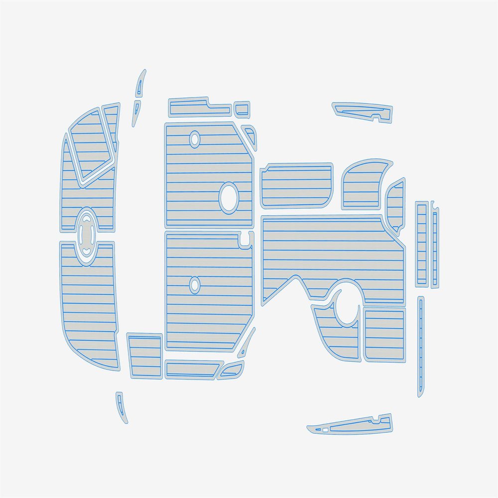 ATDEK 2001-2009 Sea Ray 280 Sundancer Cockpit & Swim Platform 1/4 6mm eva Faux Teak Deck Surfing Boat Fishing Boat Motorcycle Hurts crapet Non-Slip mat Floor (Grey Over Blue)