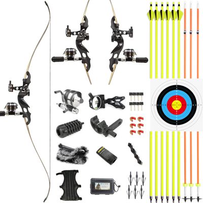 60" Recurve Bowfishing Kits with Reel for Adults Youth Hunting Bow Aluminium Bow Riser 30lbs-55lbs Right-Handed Bow (35LBS)