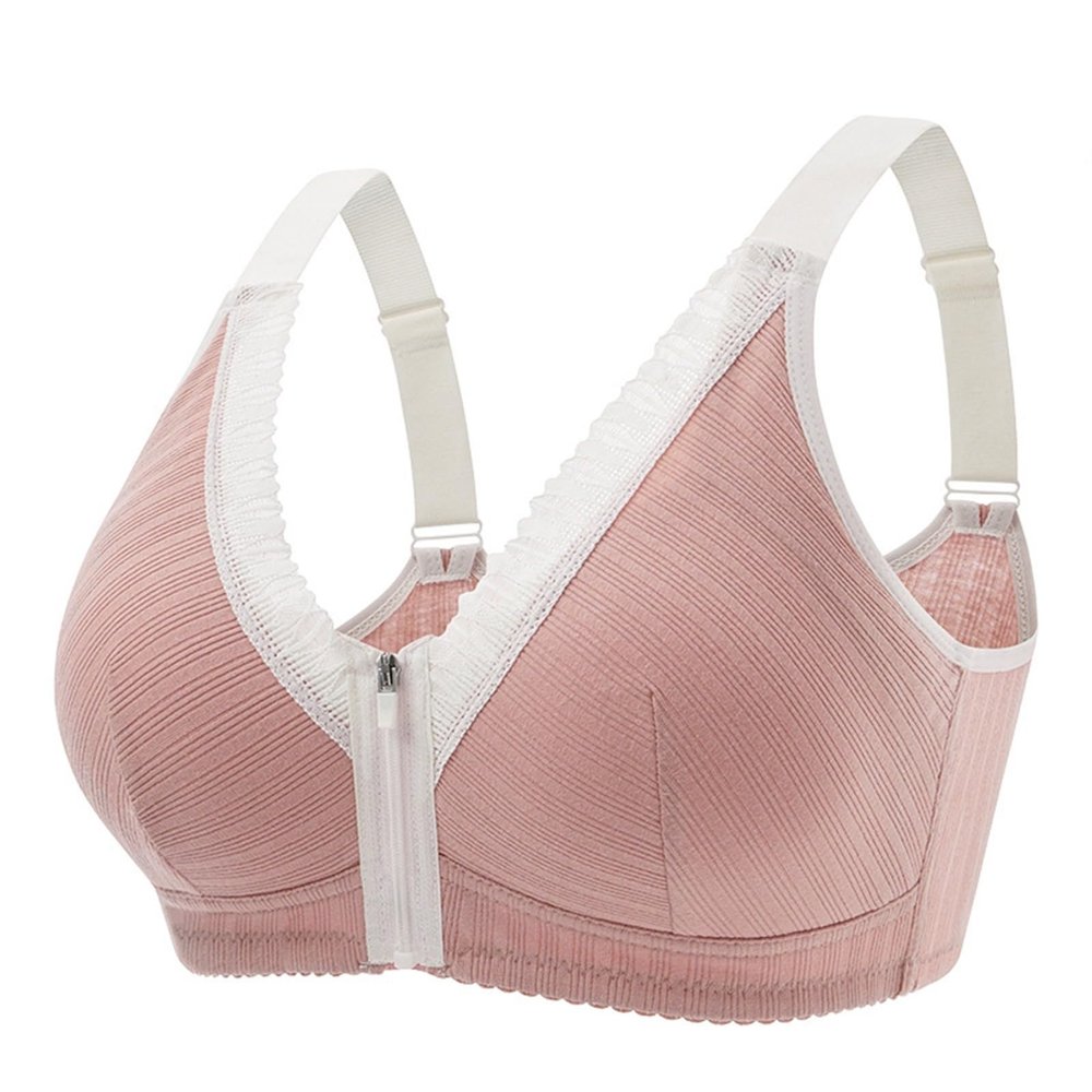 asntrgd Womens Bra Sagging Breasts Zip Front Push Up Wire Free Glamorette Bras Support MagicLift Bras Full Figure Minimizer