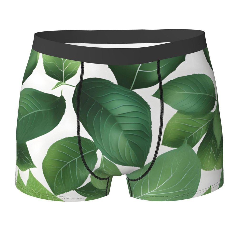 Herb Plant Leaf Premium Elastic Men'S Boxer Briefs,Comfortable And Breathable Men'S Underwear