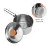 Topyond 1L Stainless Steel Portable Camping Cookware Pot, Foldable Handle, Hiking Backpacking Picnic Gear, Bushcraft Cooking view 3