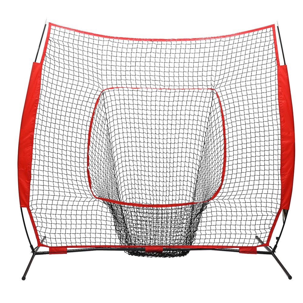 7'7' Baseball Softball Practice Net Hitting Batting Catching Pitching Training Net w/Carry Bag & Metal Bow Frame, Baseball Training Equipment,Great for All Skill Levels
