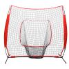 7'7' Baseball Softball Practice Net Hitting Batting Catching Pitching Training Net w/Carry Bag & Metal Bow Frame, Baseball Training Equipment,Great for All Skill Levels view 1
