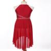 FEESHOW Girls Sequined Sleeveless Ballet Contemporary Lyrical Dance Dress Leotard Irregular Skirt Costumes Burgundy 6 Years view 4
