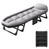 YVYKFZD Camping Cots for Adults, 6-Position Folding Camping Bed, Portable Sleeping Cots with Cushion Comfortable, Side Pockets, Supports 264.5 lbs (Size : 200x70x40cm) view 1