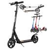 Scooter for Adults and Teens- Adjustable Height, Kids Scooter, Folding Scooter, Teens & Adults, Lightweight,Aluminum, Indoor and Outdoor Scooters for Children 6-12 Years Old,Black,LED Wheel view 1