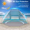 Unicamper Beach Tent 2-3 Person Sun Shelter UPF 50+ with Extended Waterproof Pe Floor & 3 Mesh Roll Up Windows Fits, Portable Beach Shade Easy Setup for Outdoor Camping, Indoor, Fishing, Yard. (Blue) view 2
