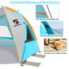 Unicamper Beach Tent 2-3 Person Sun Shelter UPF 50+ with Extended Waterproof Pe Floor & 3 Mesh Roll Up Windows Fits, Portable Beach Shade Easy Setup for Outdoor Camping, Indoor, Fishing, Yard. (Blue) view 3