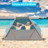 Unicamper Beach Tent 2-3 Person Sun Shelter UPF 50+ with Extended Waterproof Pe Floor & 3 Mesh Roll Up Windows Fits, Portable Beach Shade Easy Setup for Outdoor Camping, Indoor, Fishing, Yard. (Blue) view 4