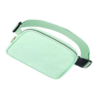 Unisex Fanny Pack for Women Men, 1L Everywhere Mini Belt Bag with Adjustable Strap, Lightweight Nylon Crossbody Bags Small Waist Pouch for Workout Running Traveling Hiking (Light Green)