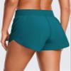 CRZ YOGA High Waisted Split Running Shorts for Women 3" - Comfy Mesh Liner for Workout Athletic GymTrack Quick Dry Borealis Green Large view 2