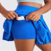 CRZ YOGA Girls Feathery-Fit Soft Athletic Pleated Skirts - Tennis School Casual Skorts with Pockets Liner Kids Teen Sparkle Blue X-Large view 4