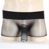 YiZYiF Men's See Through Mesh Boxer Briefs Elephant Nose Open Closed Sheath Panties Shorts Underwear Black&Opening Sheath One Size view 2