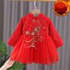 Baby Girls Dress for Chinese New Year, Kids Girl Long Sleeve Tang Suit Traditional Dress view 3