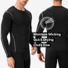 LEICHR Men's Athletic Compression Shirts Black Long Sleeve Cool Dry Workout Running Tops Baselayer Undershirts view 4