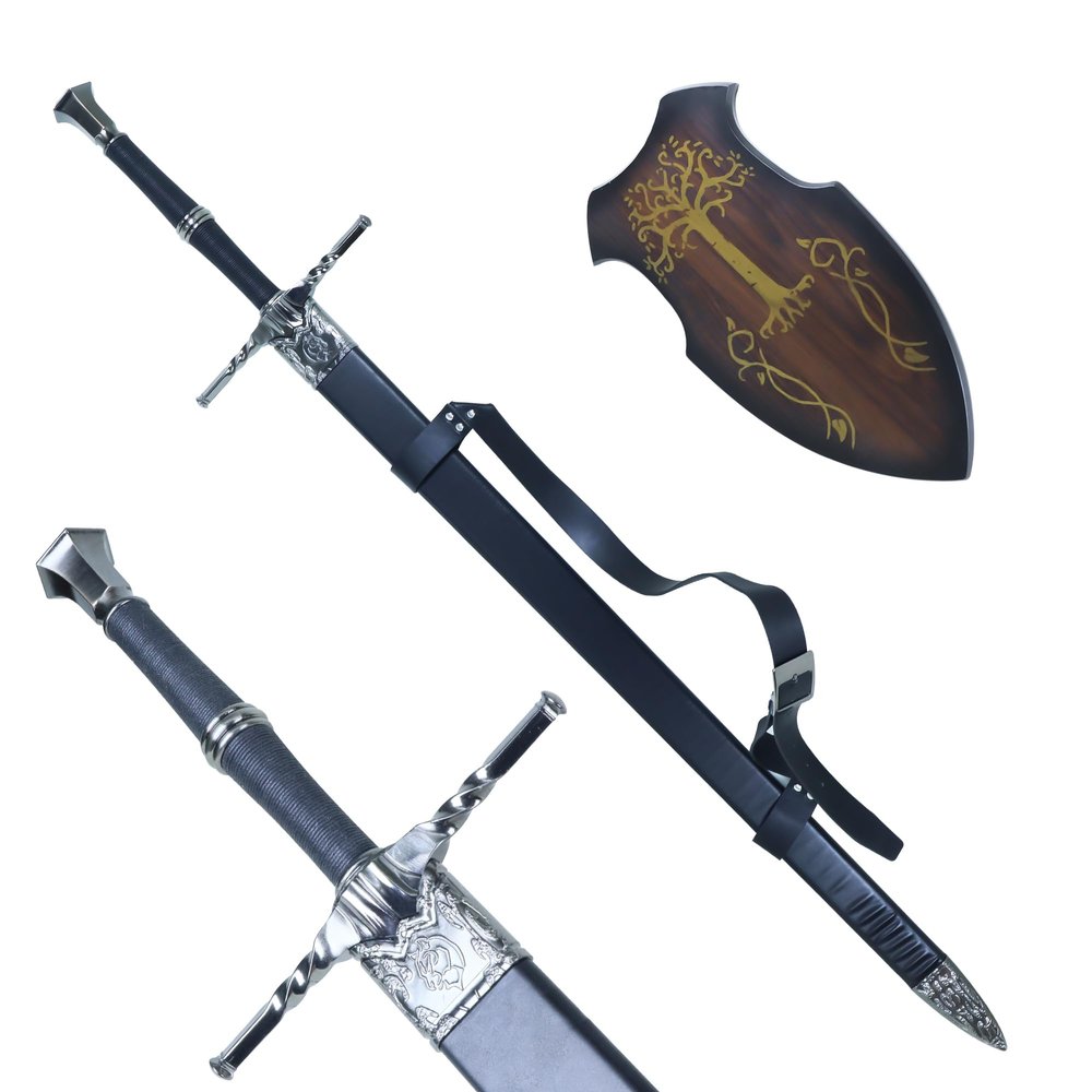 TeShoarud Steel White Wolf Sword Cosplay Prop Katana 47 Inch