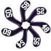 Andux 7Pack Golf Wedge Irons Club Head Covers Degree NO. on Both Sides Long Neck with Zipper Black/Purple view 3