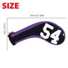 Andux 7Pack Golf Wedge Irons Club Head Covers Degree NO. on Both Sides Long Neck with Zipper Black/Purple view 4