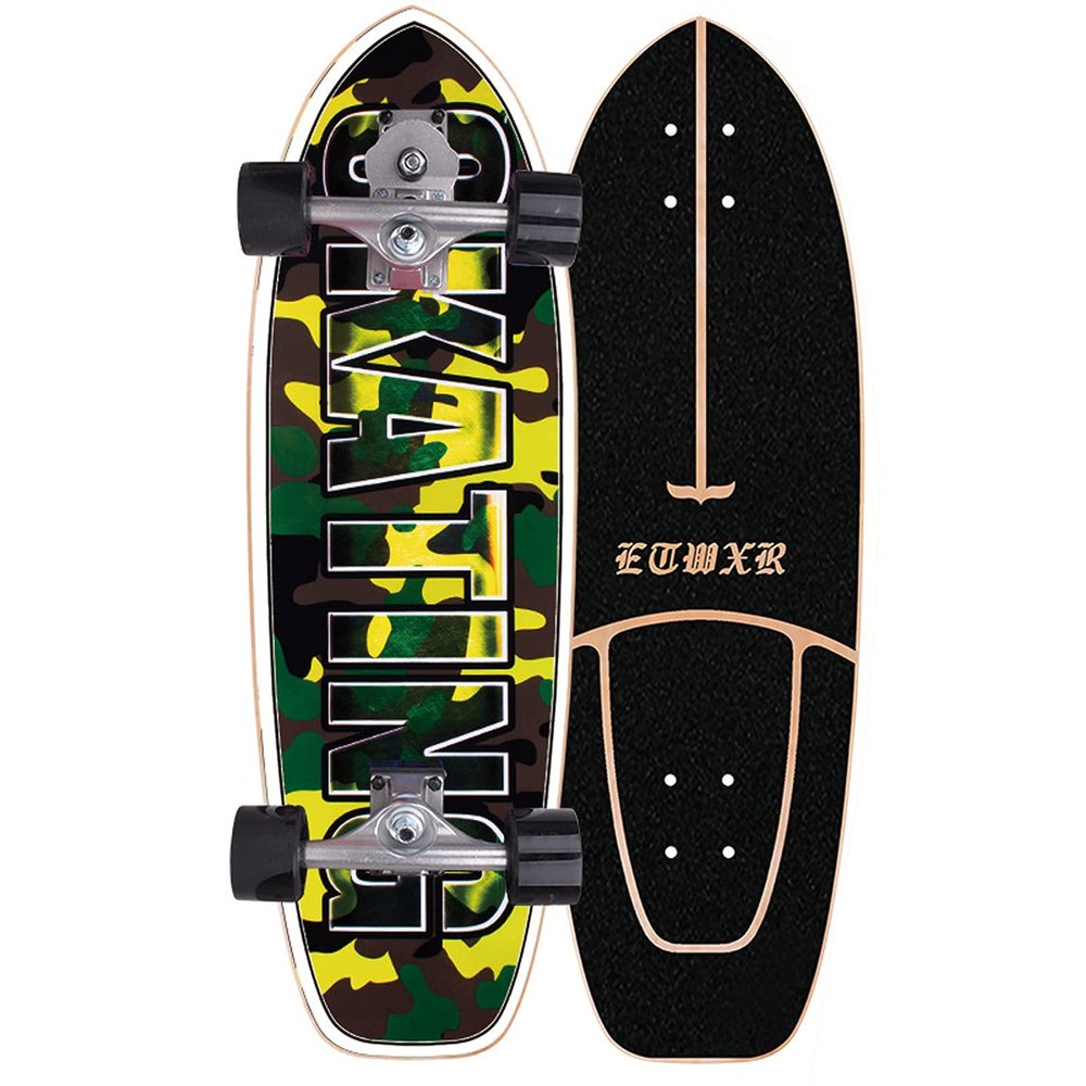 Surfskate Pumpping Skateboard 30" S7 Truck (Before Dual Steering Thruster + Rear INDY) 7-Layer Maple Deck Bearing ABEC-11 with T-Tool for Kids Teens Adults (More Suitable Skilled pro Players) (D)