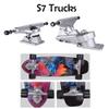 Surfskate Pumpping Skateboard 30" S7 Truck (Before Dual Steering Thruster + Rear INDY) 7-Layer Maple Deck Bearing ABEC-11 with T-Tool for Kids Teens Adults (More Suitable Skilled pro Players) (D) view 3